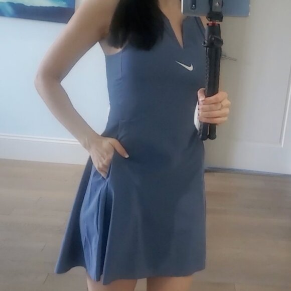 Nike Women's Dri-Fit Advantage Tennis Dress Blue - Picture 3 of 8